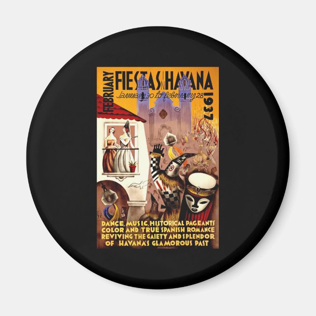 Fiestas Havana 1937 Magnet (Front)
