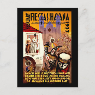 Fiestas Havana 1937 Postcard