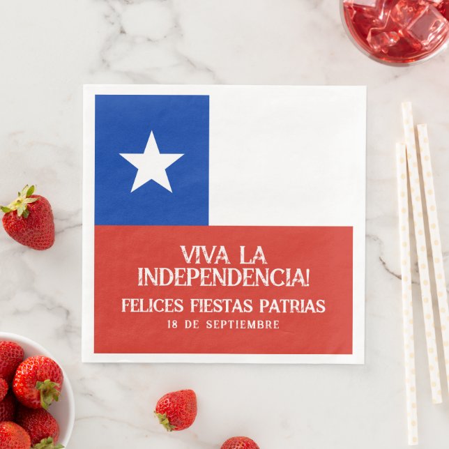 Fiestas Patrias Independence Day Chile Flag Napkin (Insitu)