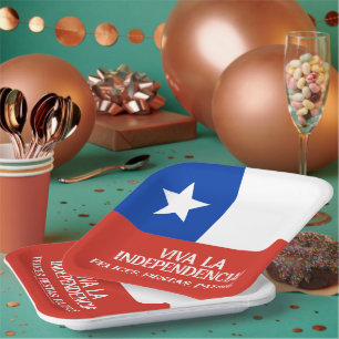 Fiestas Patrias Independence Day Chile Flag Paper Plate