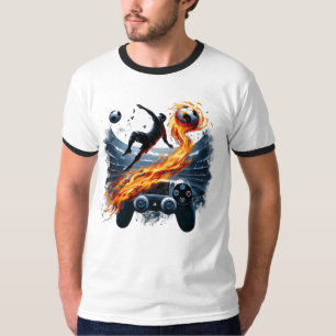FIFA Soccer Gaming Fire PlayStation Art T-Shirt