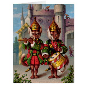 Fife & Drum Foxes Big Greeting Card