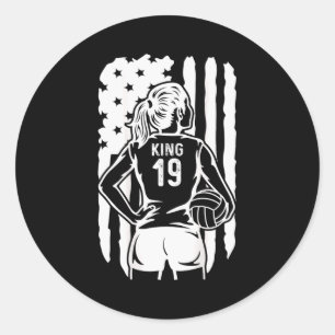 Fife Life High School Volleyball King 19 Classic Round Sticker