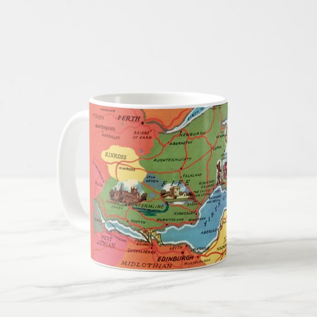 Fife Scotland Vintage Postcard Mug (Front Left)