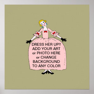 Fifi ~ CHANGE DRESS COLOR 16x16 Poster