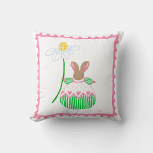'fifi' daisy bunny in pink and green pillow