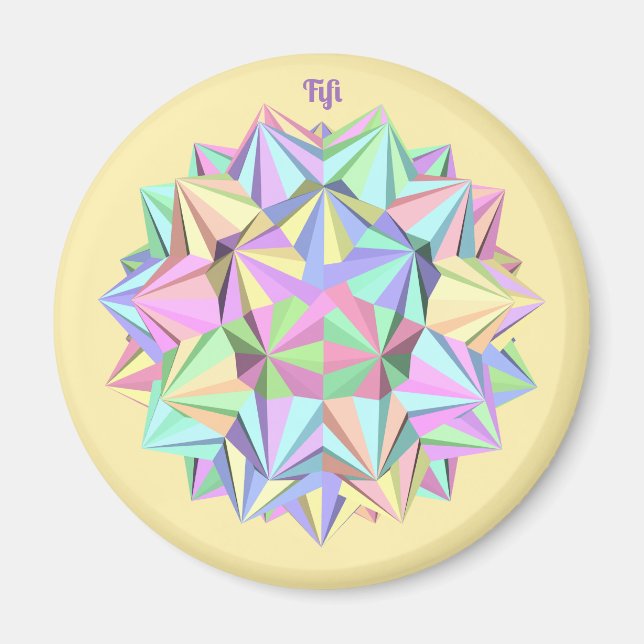 FIFI ~ POLYHEDRA ~ PASTEL~  MAGNET (Front)