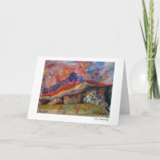 Fifi Snoozing Greetings card