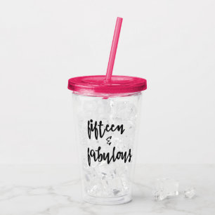 Fifteen & Fabulous - Quinceanera 15th Birthday Mug Acrylic Tumbler