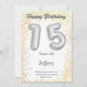 Fifteen year old Happy Birthday card
