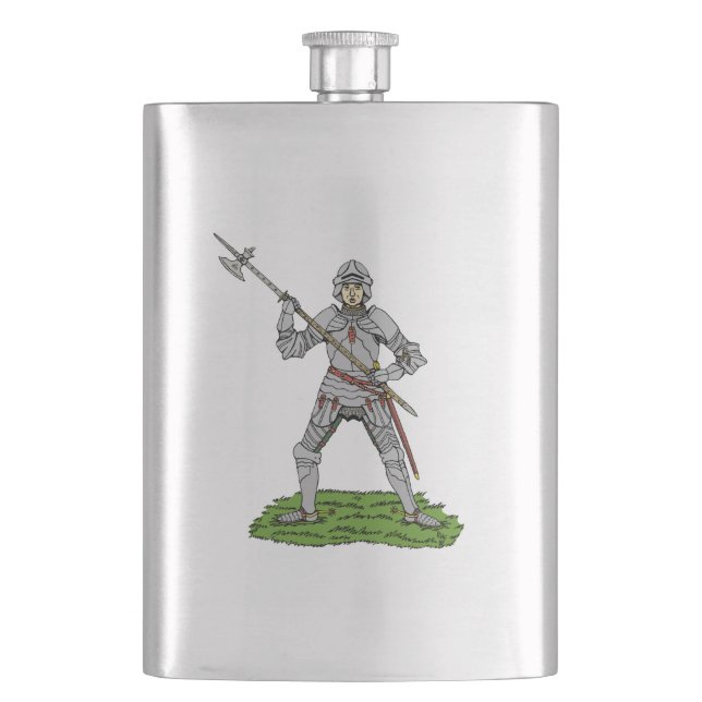 Fifteenth Century English Knight Hip Flask (Front)