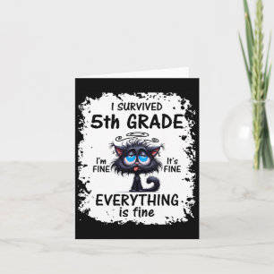 Fifth 5th Grade Grad 2025 I Survived 5th Grade Card