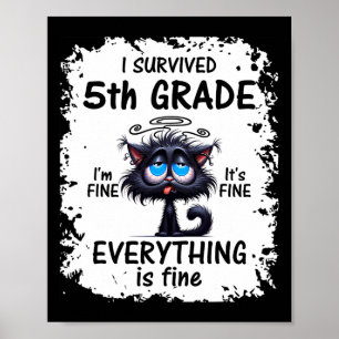 Fifth 5th Grade Grad 2025 I Survived 5th Grade  Poster