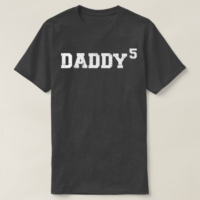 Fifth 5th time daddy dad of five kids fathers day  T-Shirt (Design Front)