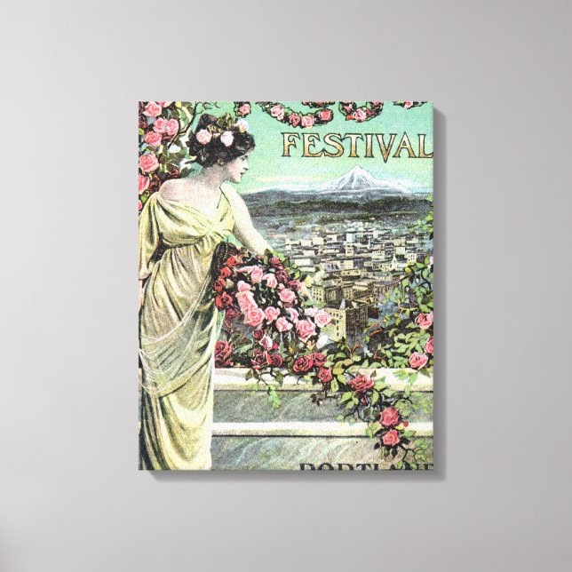 Fifth Annual Rose Festival Advertisement Canvas Print (Front)