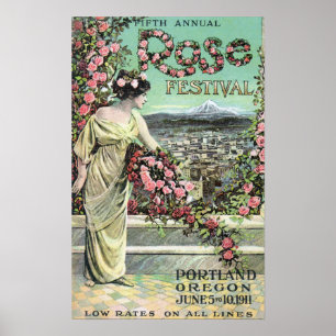 Fifth Annual Rose Festival Advertisement Poster