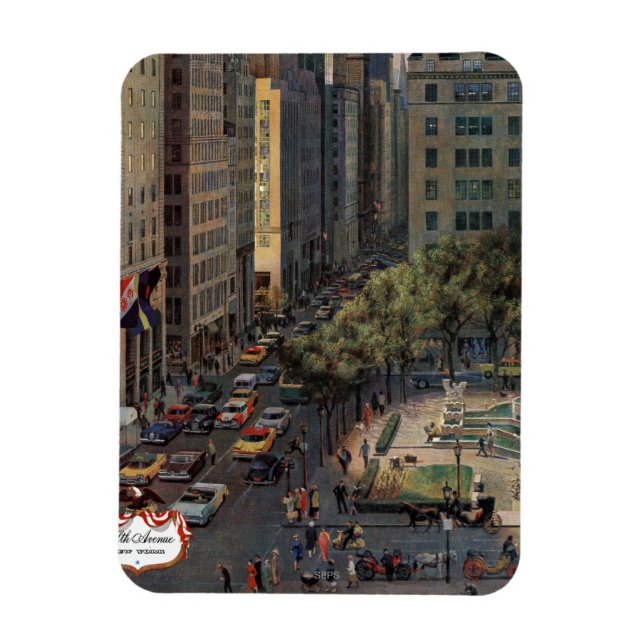 Fifth Avenue by John Falter Magnet (Vertical)