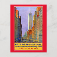 Fifth Avenue, New York vintage poster,