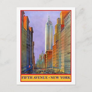 Fifth Avenue, New York, vintage travel postcard