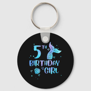Fifth Birthday Girl Mermaid 5th Toddlers Back to Key Ring