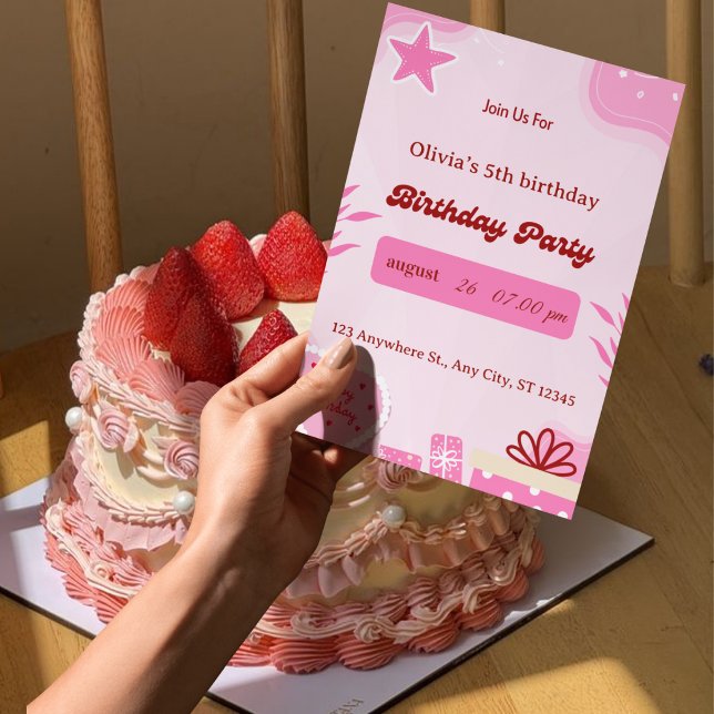 fifth birthday invitation for girls (Creator Uploaded)