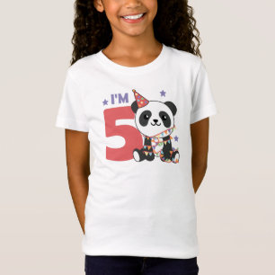 Fifth Birthday Panda For Kids 5 Years T-Shirt