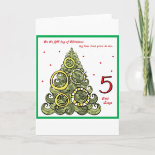 Fifth Day of Christmas Holiday Card