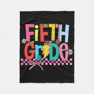 Fifth Grade Back To School 5th Grade Coquette Teac Fleece Blanket