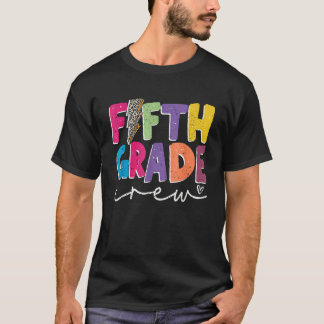 Fifth Grade Colorful Leopard Lightning Bolt Back T T-Shirt