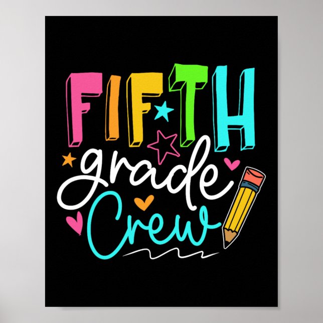 Fifth Grade Crew Team 5th Grade Teacher Student  Poster (Front)