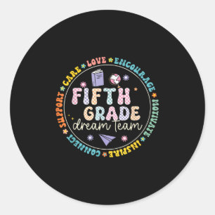 Fifth Grade Dream Team Back To School Tour Student Classic Round Sticker
