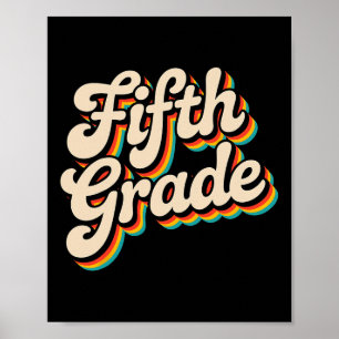 Fifth Grade Retro Teacher  Poster