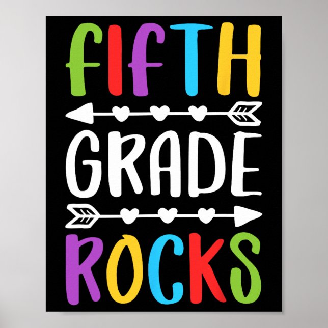 Fifth Grade Rocks  5th Grade Back To School   Poster (Front)
