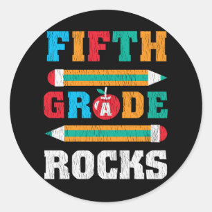 Fifth Grade Rocks Back To School Student Kids Gift Classic Round Sticker