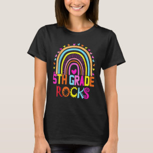 Fifth Grade Rocks First Day Team 5th Grade Rainbow T-Shirt