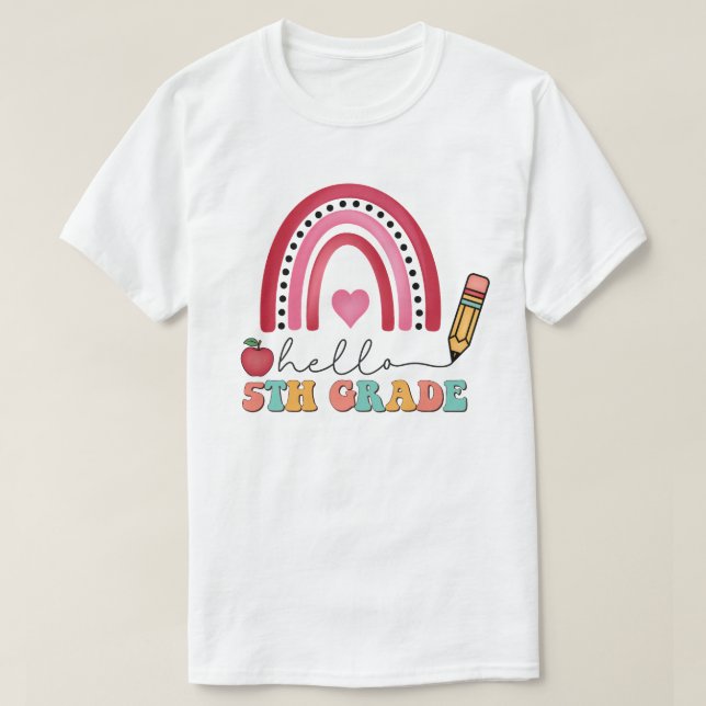 Fifth Grade School  T-Shirt (Design Front)