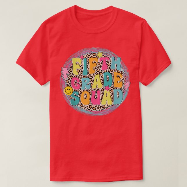 Fifth Grade Squad Back To School Leopard Boys Girl T-Shirt (Design Front)