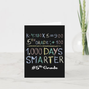 Fifth Grade Teacher 1000 Days Smarter 100 Days Of Card