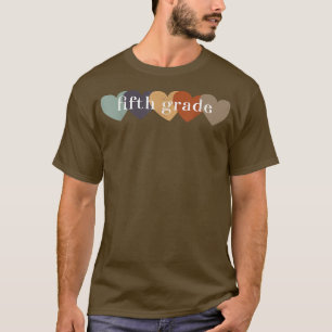 Fifth Grade Teacher Hearts Back to School Teach Ra T-Shirt