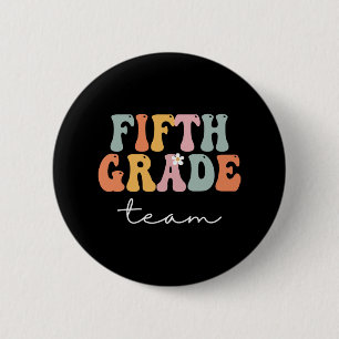 Fifth Grade Team Retro Groovy Vintage First Day Of 6 Cm Round Badge