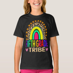 Fifth Grade Tribe Rainbow Leopard Back To School T-Shirt
