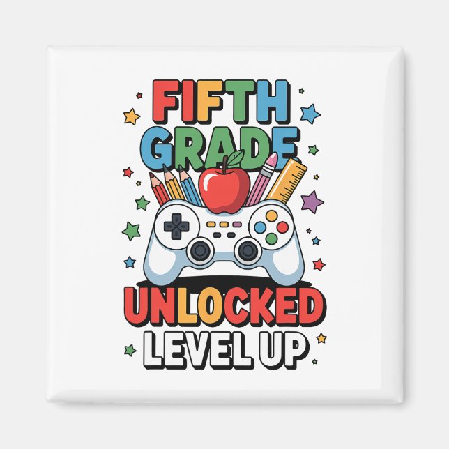 Fifth Grade Unlocked Level Up Video Game First Day Magnet (Front)