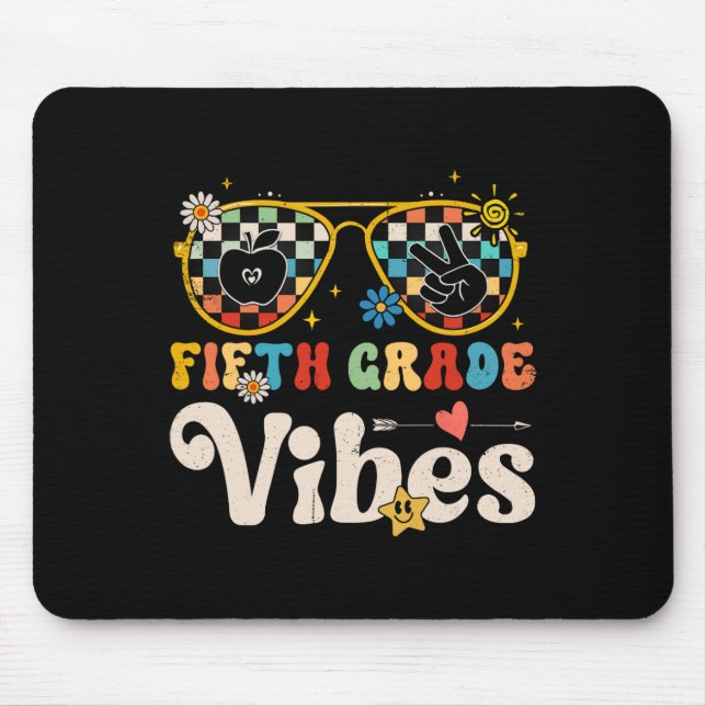 Fifth Grade Vibes - 5th Grade Team Retro 1st Day o Mouse Pad (Front)