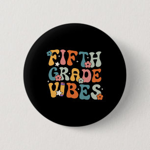 Fifth Grade Vibes Back To School Retro 5th Grade T 6 Cm Round Badge