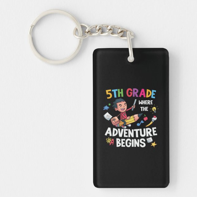 Fifth Grade Where The Adventure Begins Key Ring (Front)