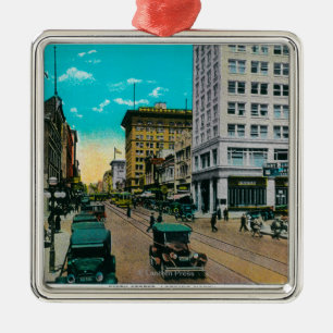 Fifth Street Looking North, San Diego Metal Tree Decoration