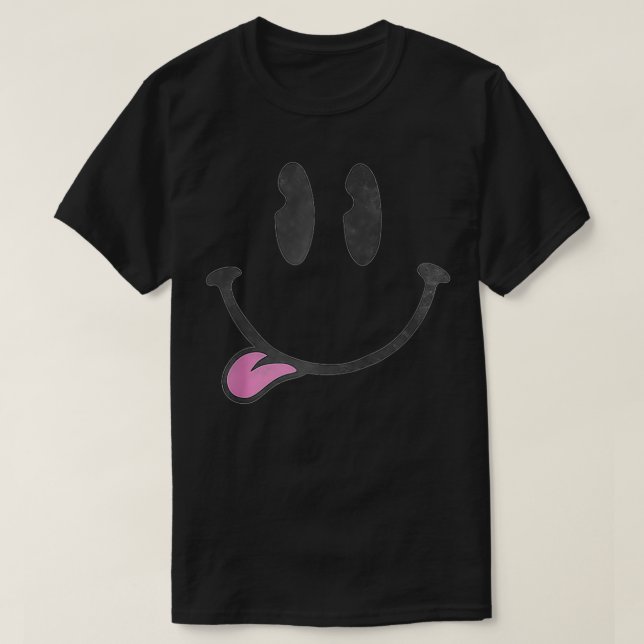 Fifth Sun 90's Style Distressed Smiley Face  T-Shirt (Design Front)