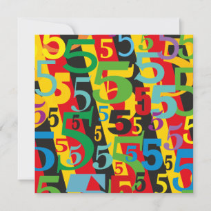 Fifth Wedding Anniversary Colourful Retro Pattern Invitation