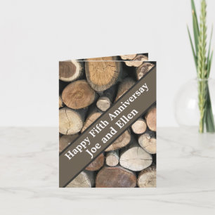 Fifth Wedding Anniversary Editable   Card