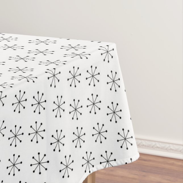 Fifties Style Atomic Starbursts | Mid-Century Tablecloth (In Situ)